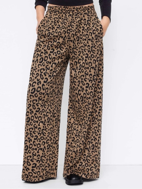Cider Pants - CIDER Women Leopard Print Wide Leg Lounge Pants XL New